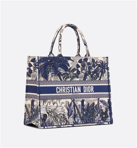 dior book tote palms